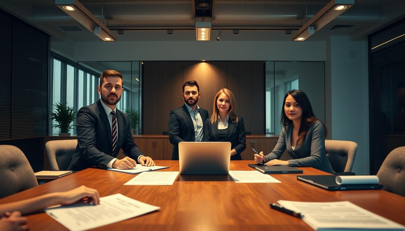 Family reviewing legal documents